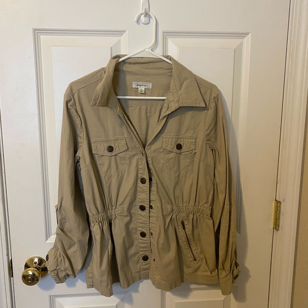 Tan Button-Up Cinch Jacket